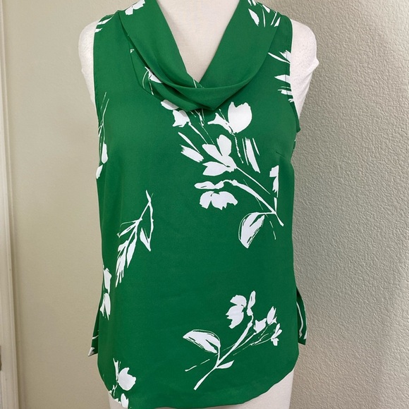 VINCE CAMUTO Green Floral Sleeveless dress top XS - Picture 1 of 5